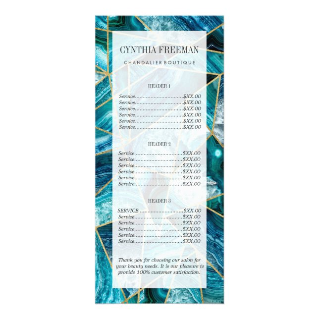 Panfleto Triângulo geométrico Dourado do preto da ágata do (Frente)