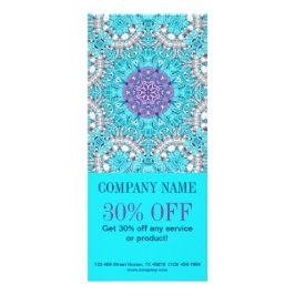 Panfleto Turquoise bohemian henna Pattern Yoga Instrutor