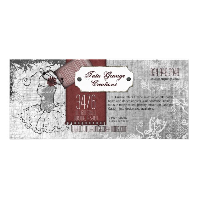 Panfleto Tutu Grunge Landscape Rack Cards (Frente)