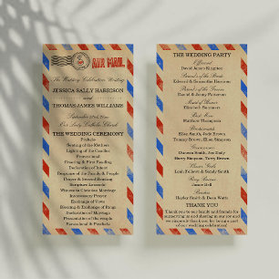 Panfleto Vintage Airmail Wedding Collection - Program