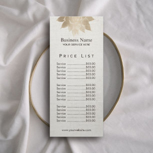 Panfleto Vintage Gold Lotus Price List