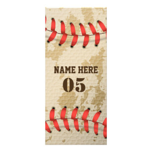 Panfleto Vintage Personalizado Nome do Baseball Número Retr