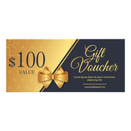 Panfleto Voucher Dourado de Fita Elegante | Desconto