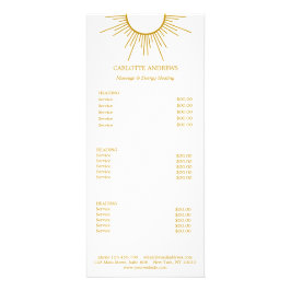 Panfleto Yoga Mandala Sun Salon Price List