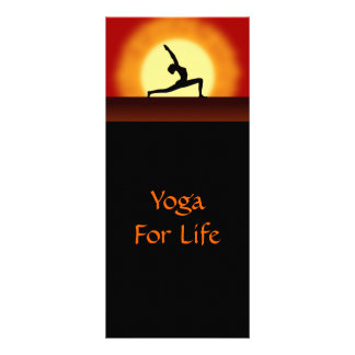 Panfleto Yoga Sunrise Yoga Pose Silhout Rackcards