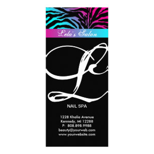 Panfleto Zebra Animal Print Beauty Salon Pink Blue