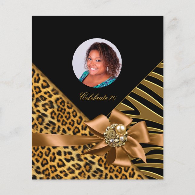 Panfleto Zebra Leopard Dourado Preto (Frente)