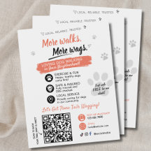 Panfletos de Código QR para Negócios de Pet Sitter