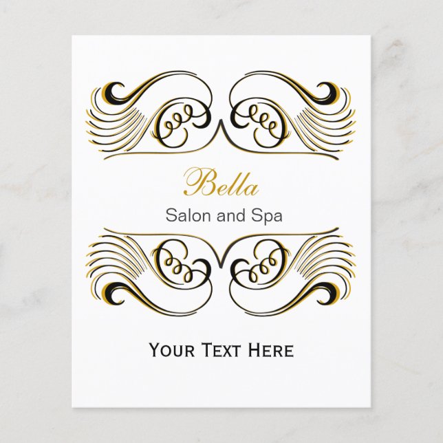 Panfletos de negócios brancos, pretos e amarelos (Frente)