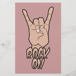 Panfletos de ROCK ON com cor e texto personalizado