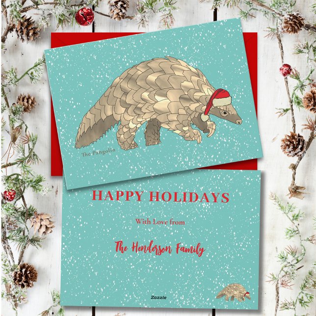 Pangolin, Orçamento de Natal Personalizado (Christmas pangolin custom budget holiday card)