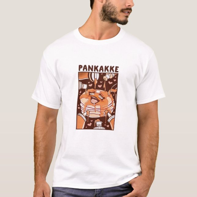 Pankakke da Camisa Básica KAWAII, camisa-T, de uso (Frente)