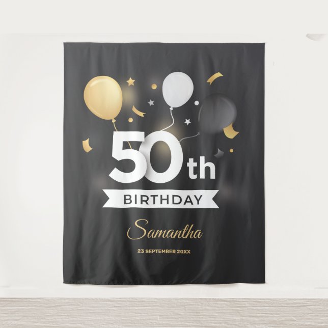 Pano de festa Preto e Dourado Tapeçaria Fundo Esta (Frente)