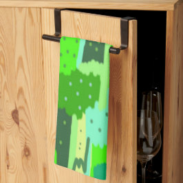 Pano De Prato Abstrato de Folhagem Verde