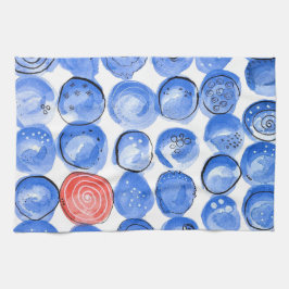 Pano De Prato Abstrato Watercolor Blue Pontos