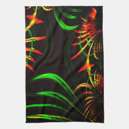 Pano De Prato Algumas folhas de erva e entaladas "pétalas de flo