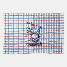 Pano De Prato América do Deus abençoe Gnomo Americano