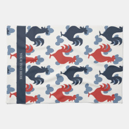 Pano De Prato Americana Folk Art Roosters – Rustic Farm Pattern