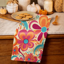 Anos 60 70 Groovy Colorido Flower Power