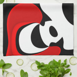 Pano De Prato Ao Sr. Redd: Abstrato Preto, Branco e Vermelho