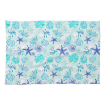 Aqua-blue-teal watercolor seashell-w/nome personal