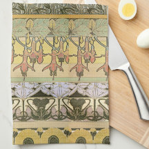 Art nouveau alfônimo mucha fuschia girassol flora