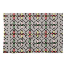 Art Nouveau Vintage Style Cinza, Amarelo, Rosa,