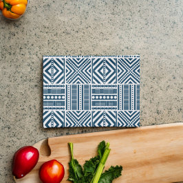 Pano De Prato Arte de Padrão Tribal Azul