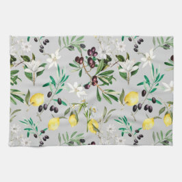 Pano De Prato Azeitonas, Toscana, flores, Mediterrâneo, limão