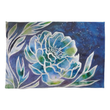 Azul Dahlia Marinho Teal Celestial Floral