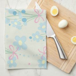 Pano De Prato Azul Suave e Harmonia Rosa