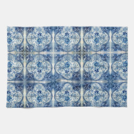 Pano De Prato Azulejos Antigos no Azul Delft