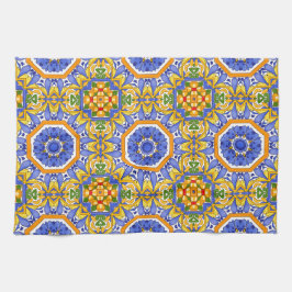 Pano De Prato Azulejos mediterrânicos, majolica, Siciliana,