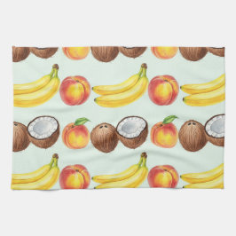 Pano De Prato Bananas, pêssegos e cocos da Natasha Us