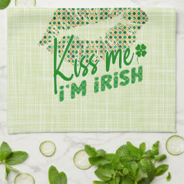 Pano De Prato Beije-me Sou Lábios Verde Irlandês
