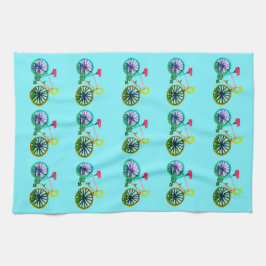 Pano De Prato Bicicletas Coloridas Bikes Ciclizando Azul 4Brent
