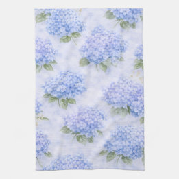 Pano De Prato Blue Hydrangea Watercolor Coastal Kitchen Towel
