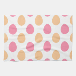 Pano De Prato Blush Pink Peach Easter Eggs Pattern