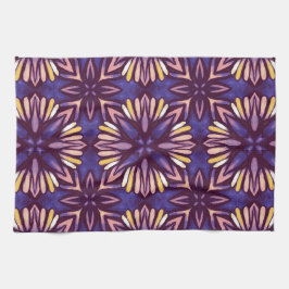 Pano De Prato Boho Blossom: Padrão Floral Artístico Roxo