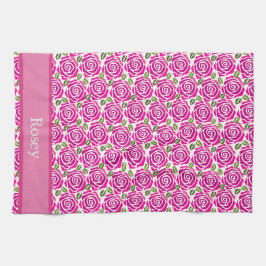 Pano De Prato Bonita Rosa Rosa Quente Nome do Padrão