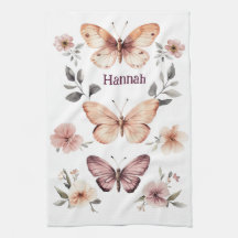 Borboleta Aquarela Floral Elegante NOME PERSONALIZ