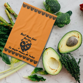 Pano De Prato Borboletas e Nome Personalizado do Coração, Laranj