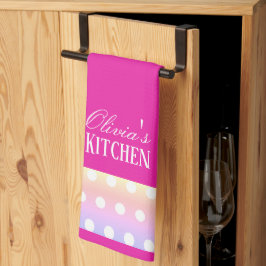 Pano De Prato Bright Pink and Pola Dots