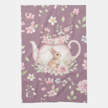 Bule de Chá Coelho Caprichoso Floral Primavera