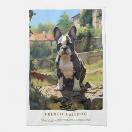 Pano De Prato Bulldog Francês (Estilo Vintage)