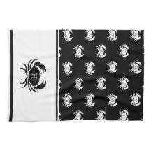 Caranguejo preto e branco monograma náutico