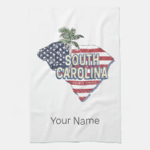 Carolina do Sul Estados Unidos Retro Map Vintage E