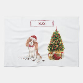 Pano De Prato Cavalier King Charles Spaniel Funny Cog de Natal