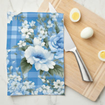 CÉLULAS DE PADRÃO AZUL E XADREZ BRANCA E FLORES