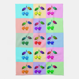 Pano De Prato Cerejas Vivas Coloridas - Pop Art